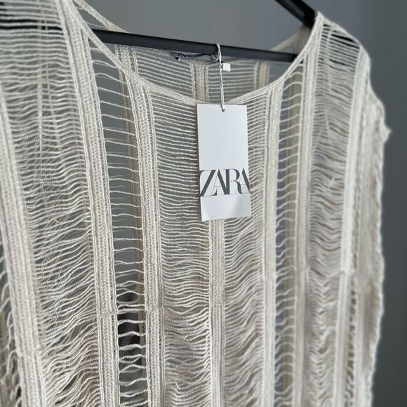 ZARA OPEN WEAVE MIDI TUNIC - Picture 9 of 9